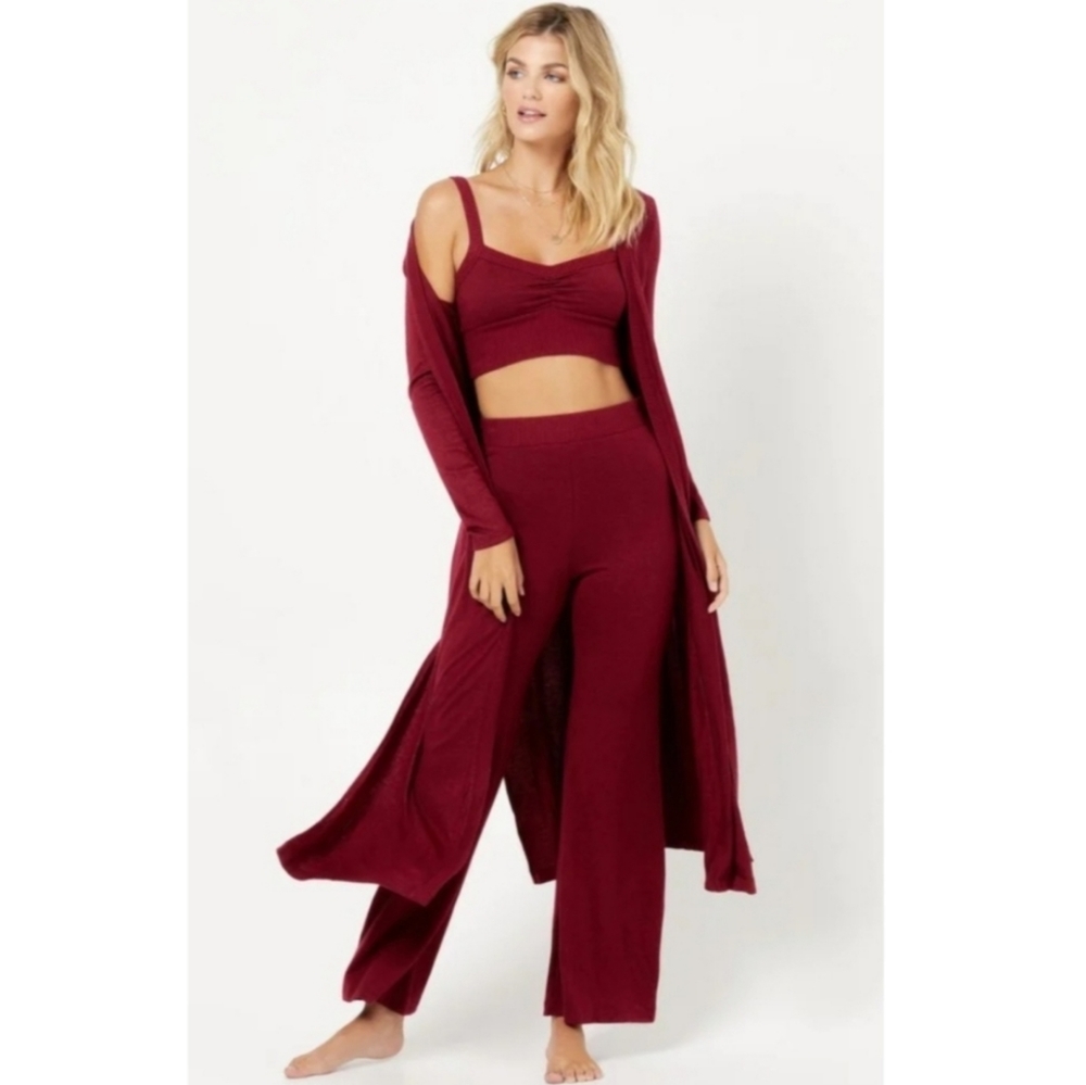 NWT L*Space Audrey Duster Cardigan, Size Small, Color Cabernet